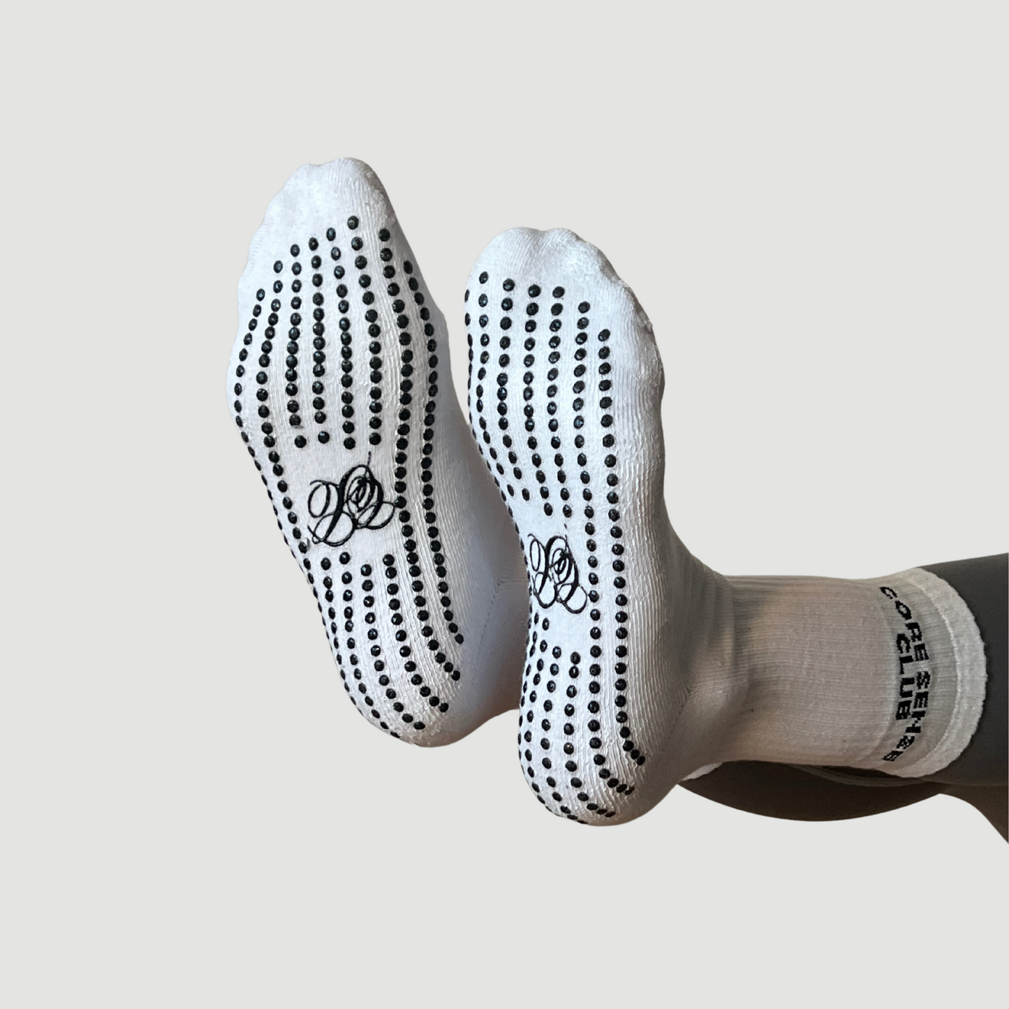 Core Sense Club Pilates Grip Socks – White | Non-Slip & Stylish